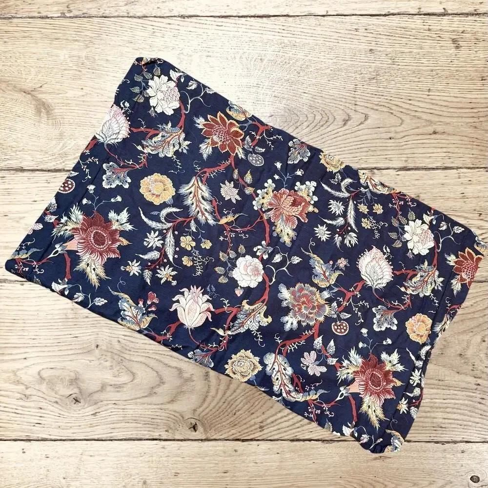 IKEA Nasselklocka Standard‎ Size Pillowcase Sham Navy Floral Print Cottagecore